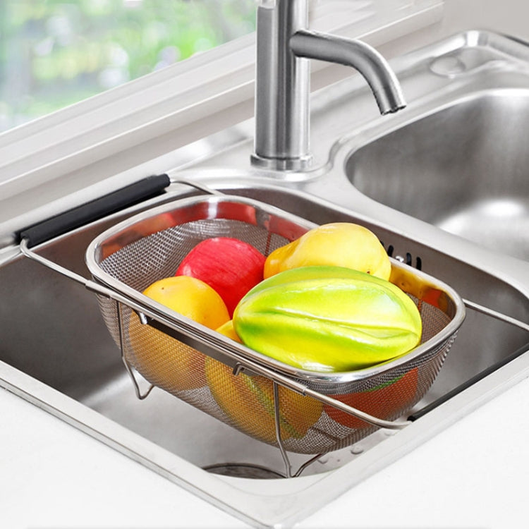 Stainless Steel Foldingf Filter Kitchen Tools Drainage Household Retractable Vegetable Fruit Basket