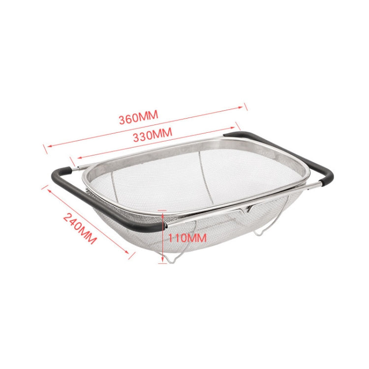 Stainless Steel Foldingf Filter Kitchen Tools Drainage Household Retractable Vegetable Fruit Basket