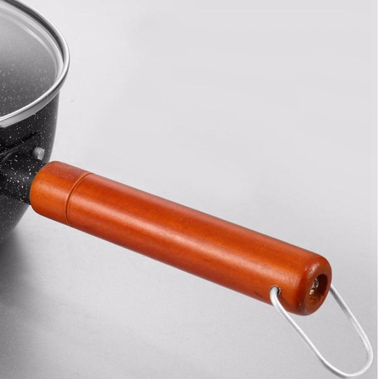 日式平鍋麥飯石不粘鍋 迷你木柄小奶鍋家用鍋具