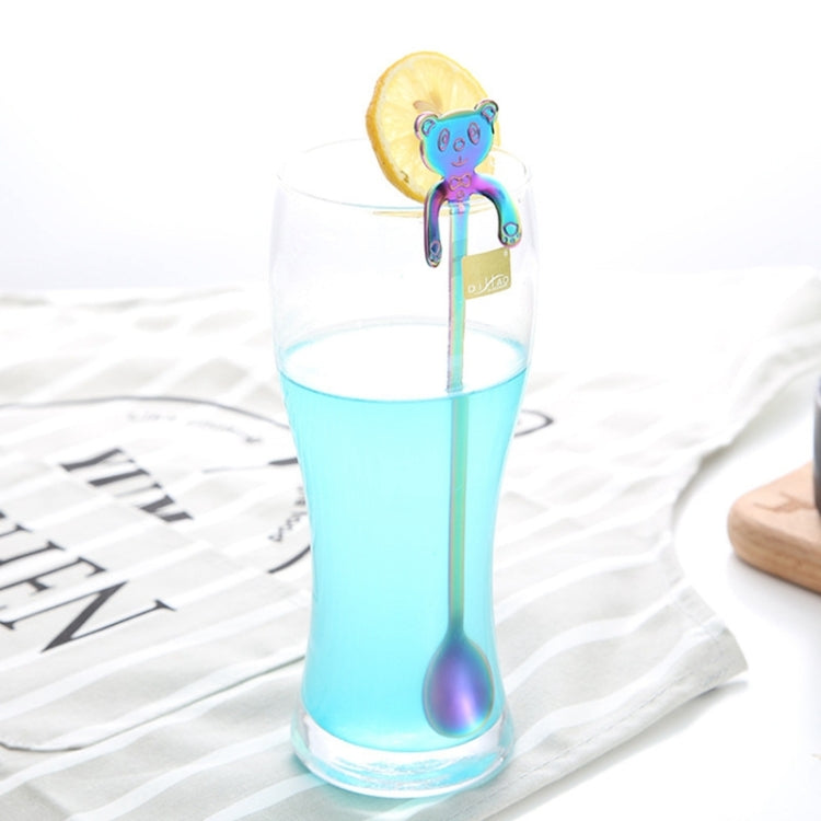 可愛熊長柄扁平咖啡勺子工具