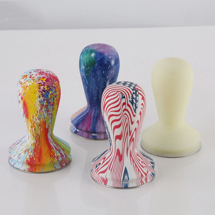 58毫米彩色硅膠磨砂手柄 咖啡錘304不銹鋼咖啡壓粉器配件