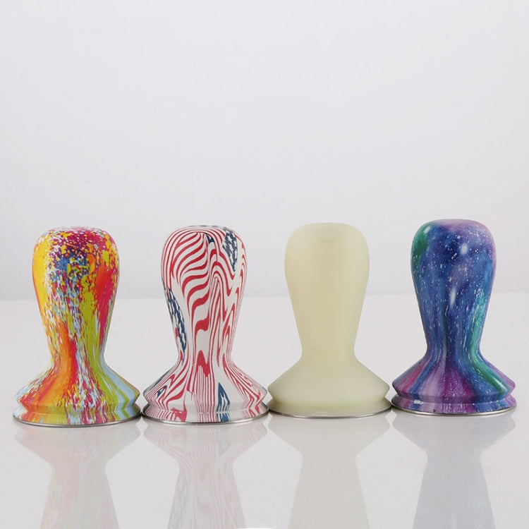 58毫米彩色硅膠磨砂手柄 咖啡錘304不銹鋼咖啡壓粉器配件