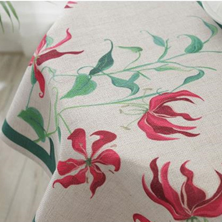 綠植亞麻桌布餐廳酒吧家用檯布