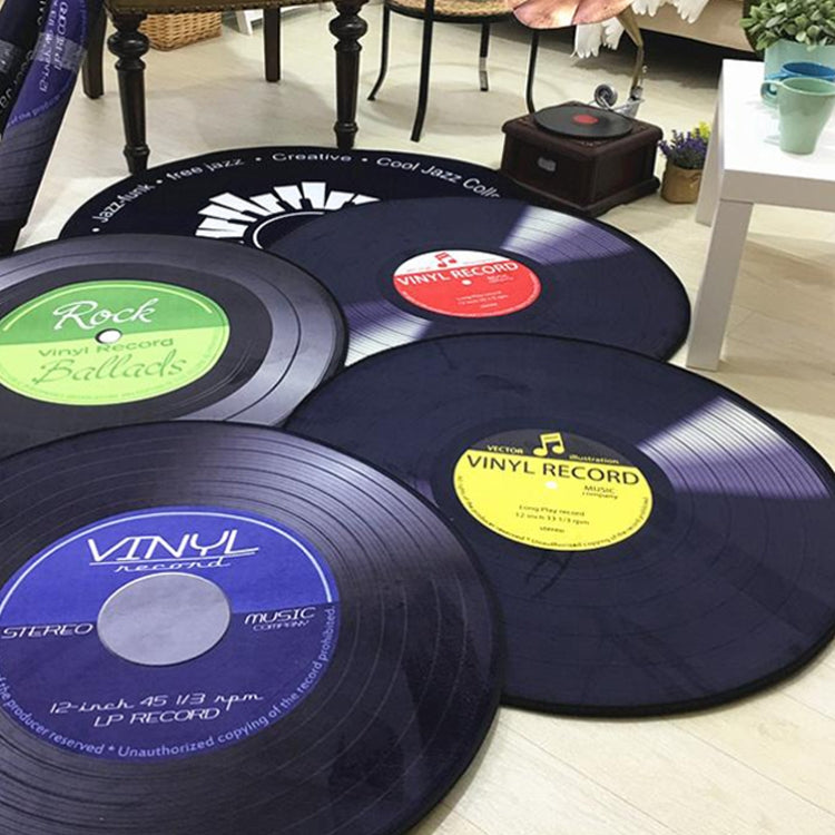 創意復古3D DVR唱片地毯圓形CD地墊家居裝飾客廳兒童卧室裝飾毯