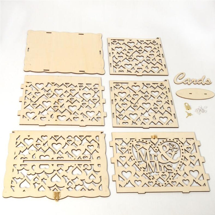 DIY木製美麗婚禮卡盒禮品裝飾盒