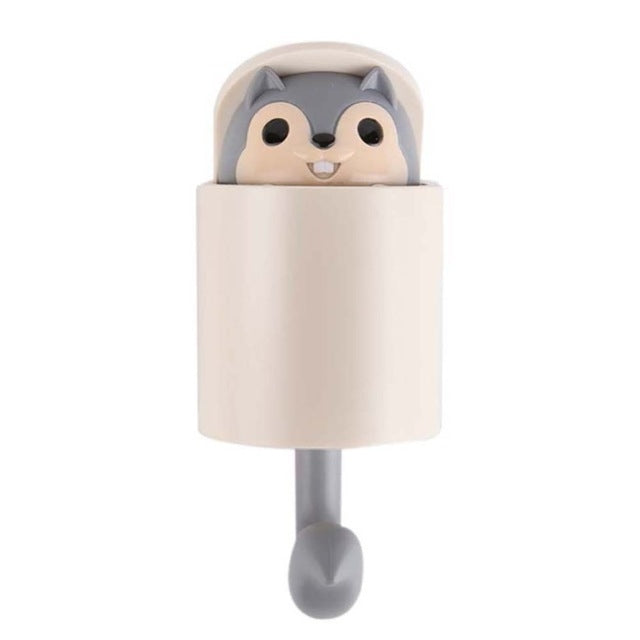 松鼠創意掛鈎強力粘膠掛壁