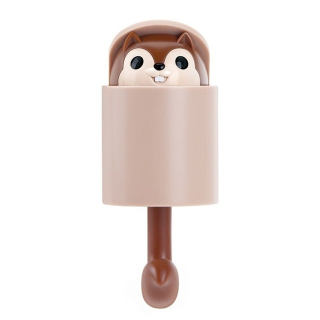 松鼠創意掛鈎強力粘膠掛壁