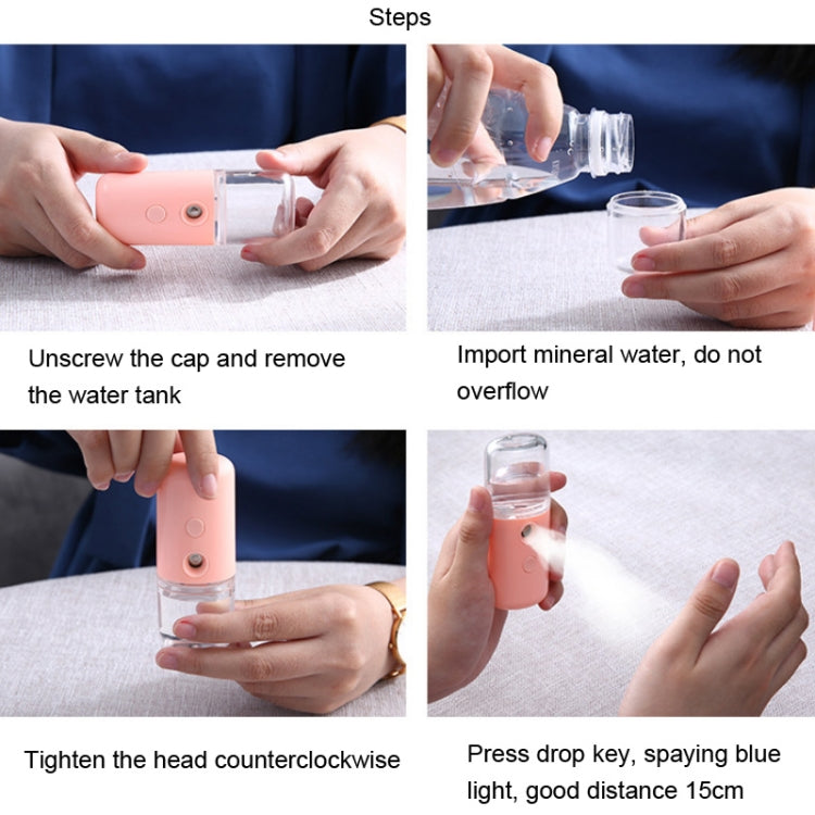 馬卡龍色 臉部補水儀加濕器USB充電美容噴霧儀酒精消毒器