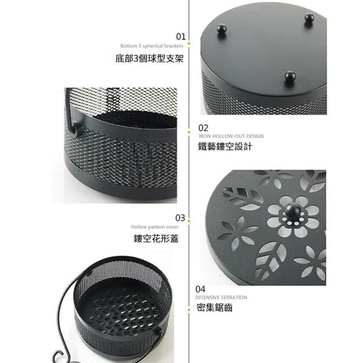 戶外便攜式多功能鏤空防火帶蓋蚊香盒