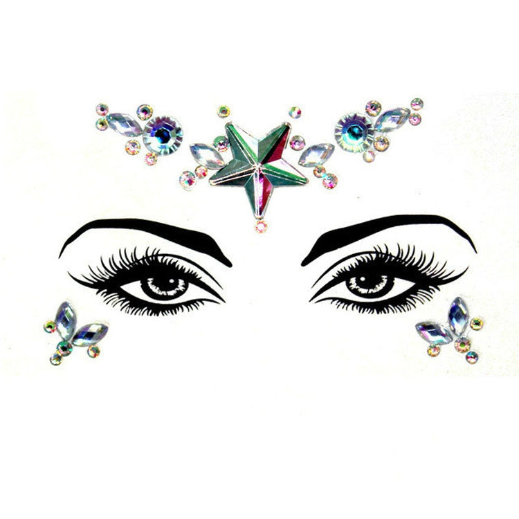 三個一賣 前額環保化妝舞會彩妝亞克力臉貼