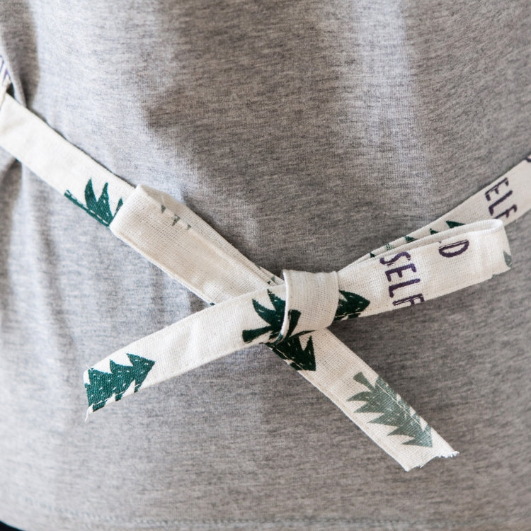 北歐風棉麻布印花圖案圍裙