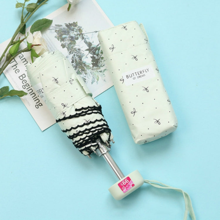 迷你口袋五折傘防紫外線晴黑膠雨傘