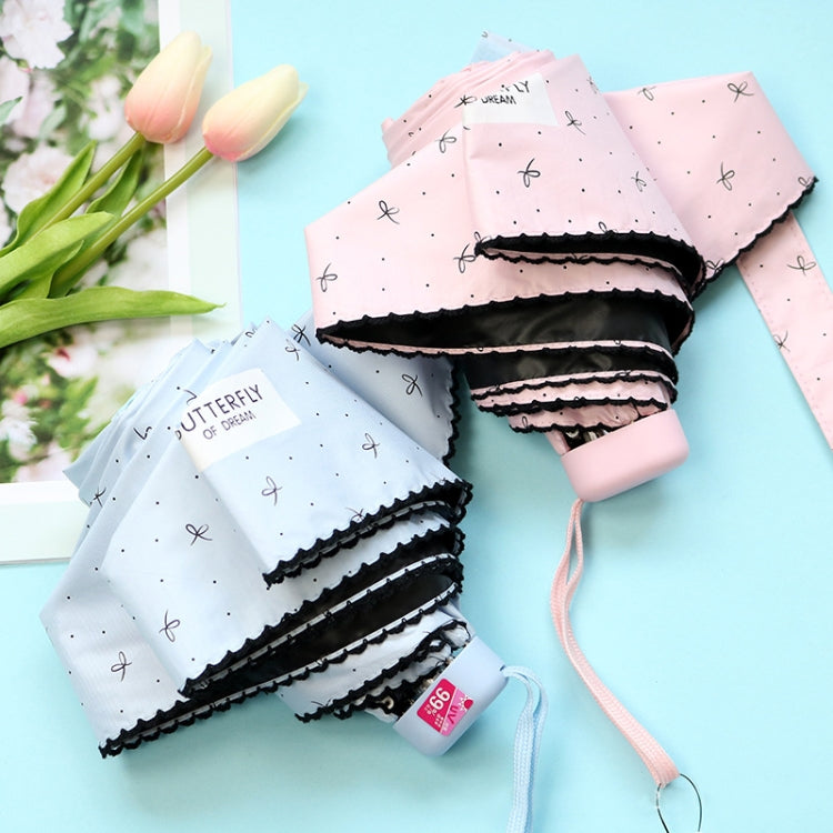 迷你口袋五折傘防紫外線晴黑膠雨傘