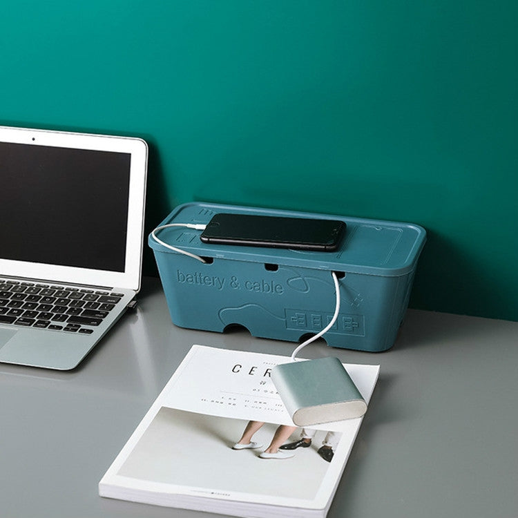 桌面插排電源數據線整理集線收納盒