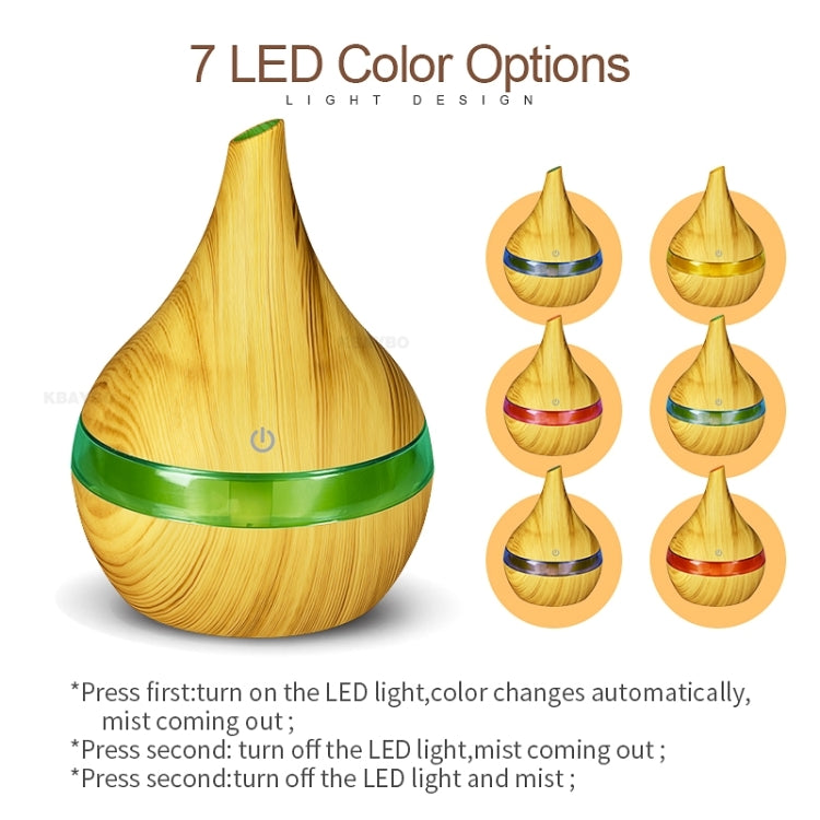 300ml USB電動香薰空氣擴散器木質超聲波空氣加濕器精油香薰冷霧器