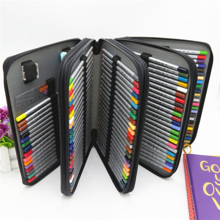 PU皮革學校鉛筆盒1 84孔大容量彩色鉛筆袋盒 多功能鉛文具包美術用品禮品