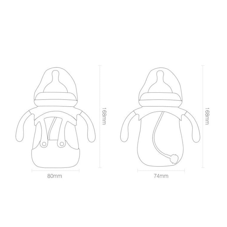 帶硅膠套高硼硅玻璃寶寶奶瓶