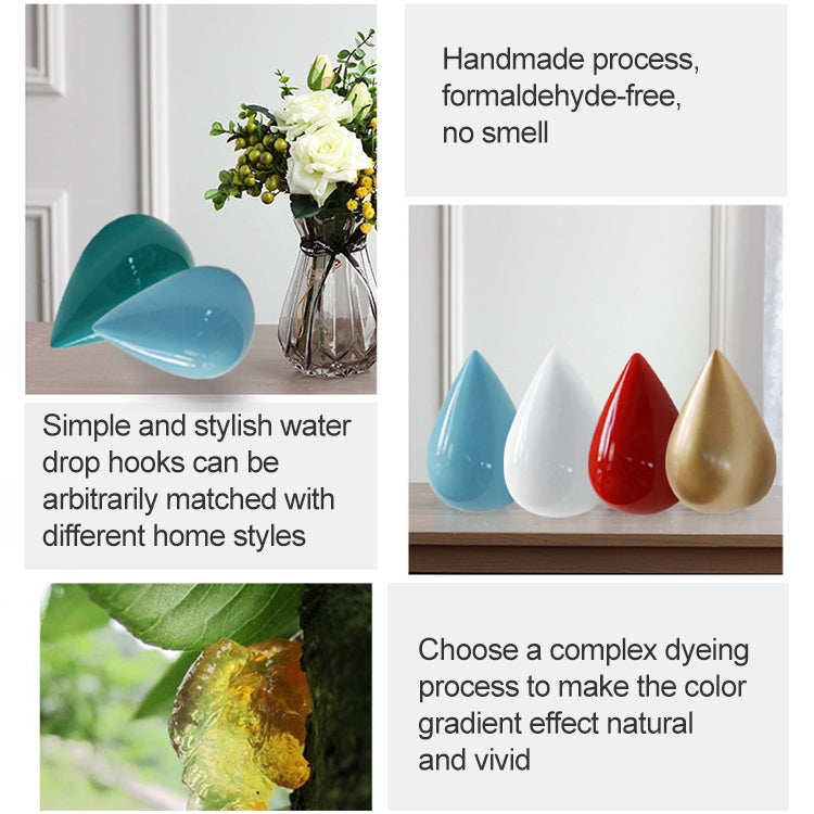 創意水滴掛鈎家居裝飾樹脂壁飾3D掛鈎單鈎壁掛衣架