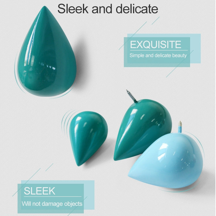 創意水滴掛鈎家居裝飾樹脂壁飾3D掛鈎單鈎壁掛衣架