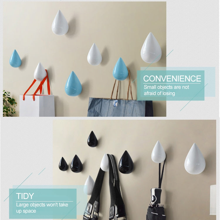 創意水滴掛鈎家居裝飾樹脂壁飾3D掛鈎單鈎壁掛衣架