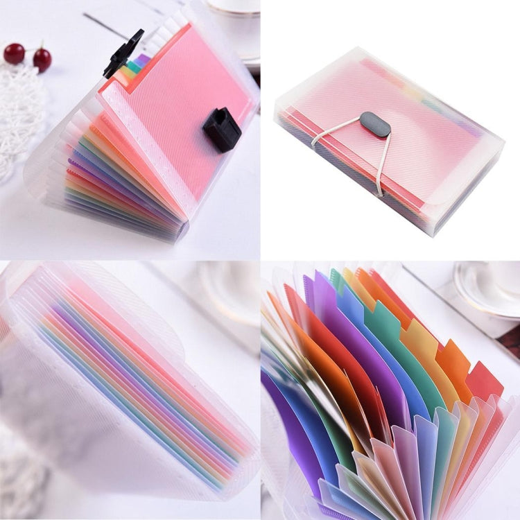 13網格擴展文件夾A6文件扣掛繩袋多色風琴包