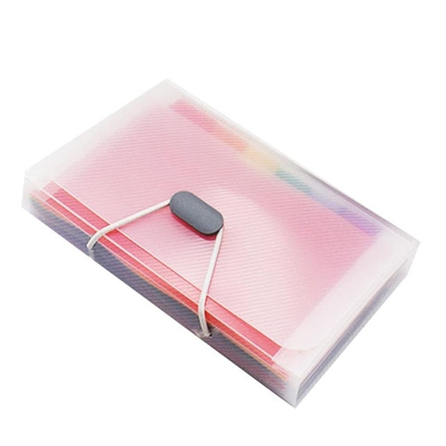 13網格擴展文件夾A6文件扣掛繩袋多色風琴包