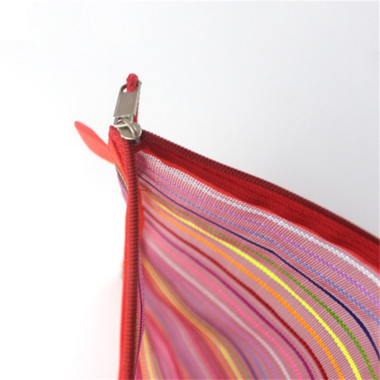 12個一賣 多色塑料A5文件拉鏈網格文件收納袋 尺寸：22x18cm