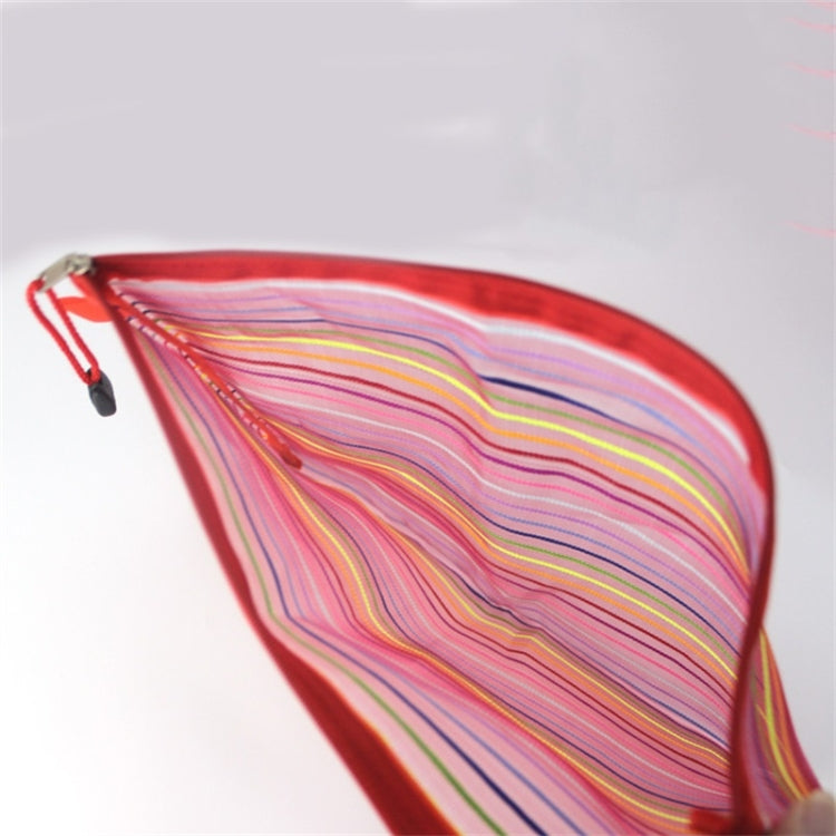 12個一賣 多色塑料A5文件拉鏈網格文件收納袋 尺寸：22x18cm