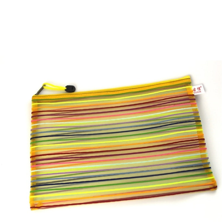 12個一賣 多色塑料A5文件拉鏈網格文件收納袋 尺寸：22x18cm