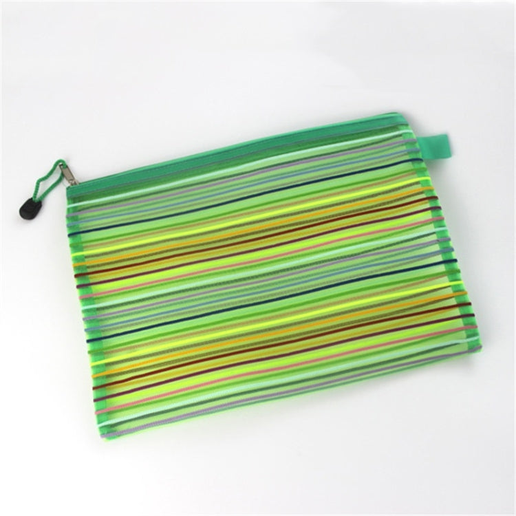 12個一賣 多色塑料A5文件拉鏈網格文件收納袋 尺寸：22x18cm