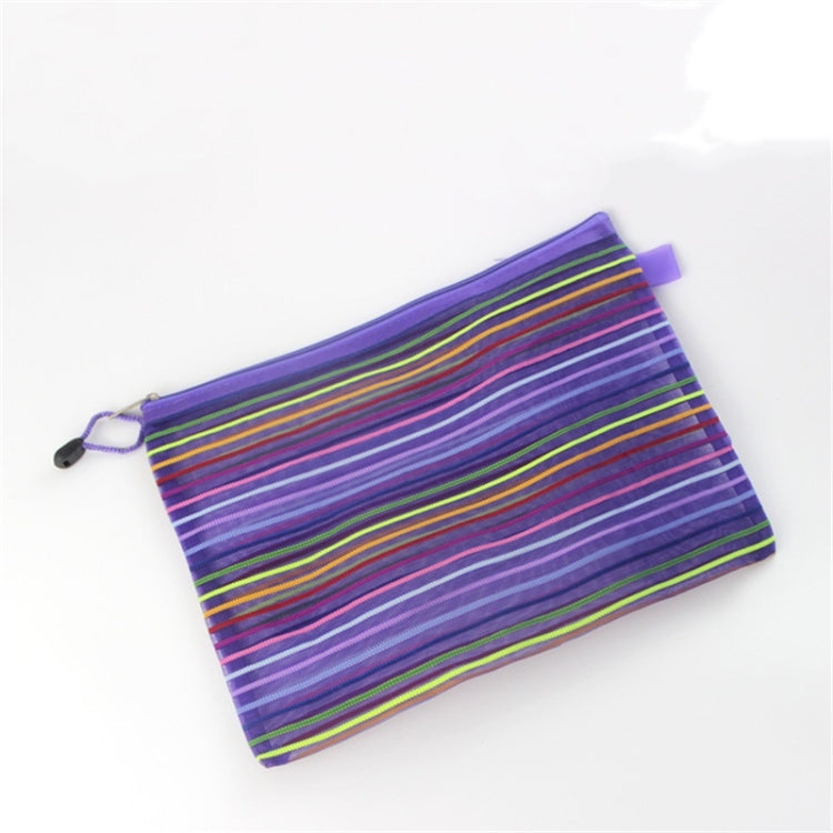 12個一賣 多色塑料A5文件拉鏈網格文件收納袋 尺寸：22x18cm