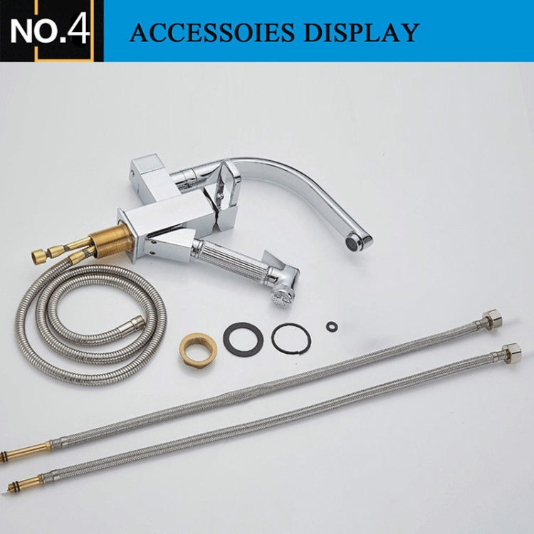 廚房調音台水龍頭單孔雙旋轉噴頭熱冷水沖洗噴水龍頭