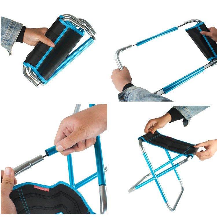 CLS 大號7075鋁合金戶外摺疊凳子 便攜燒烤釣魚摺疊椅子，尺寸：30x25x31cm