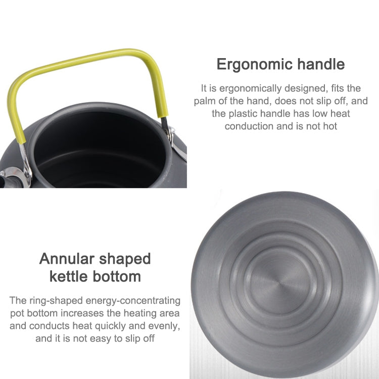 0.8L便攜式戶外登山野餐鋁合金茶壺水壺咖啡壺