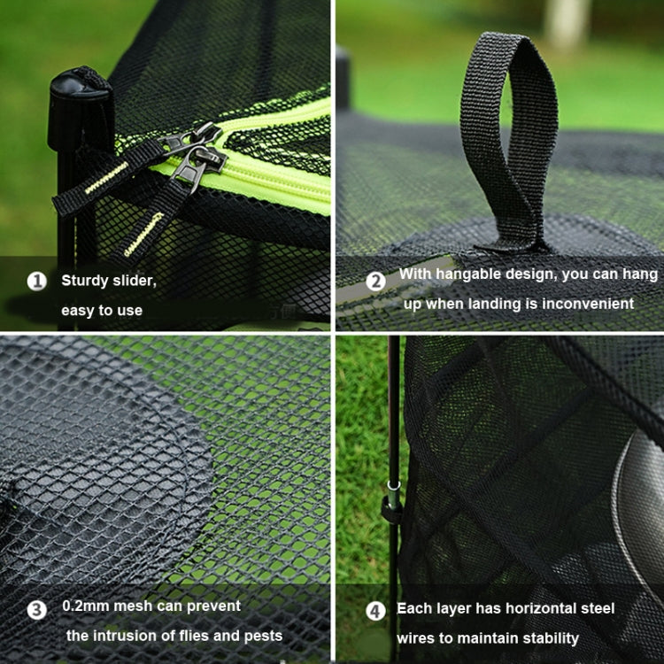 戶外摺疊曬網四層收納筐儲物籃野營曬魚晾曬網架掛籃