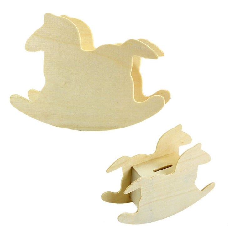 可愛兒童DIY木質木馬存錢罐