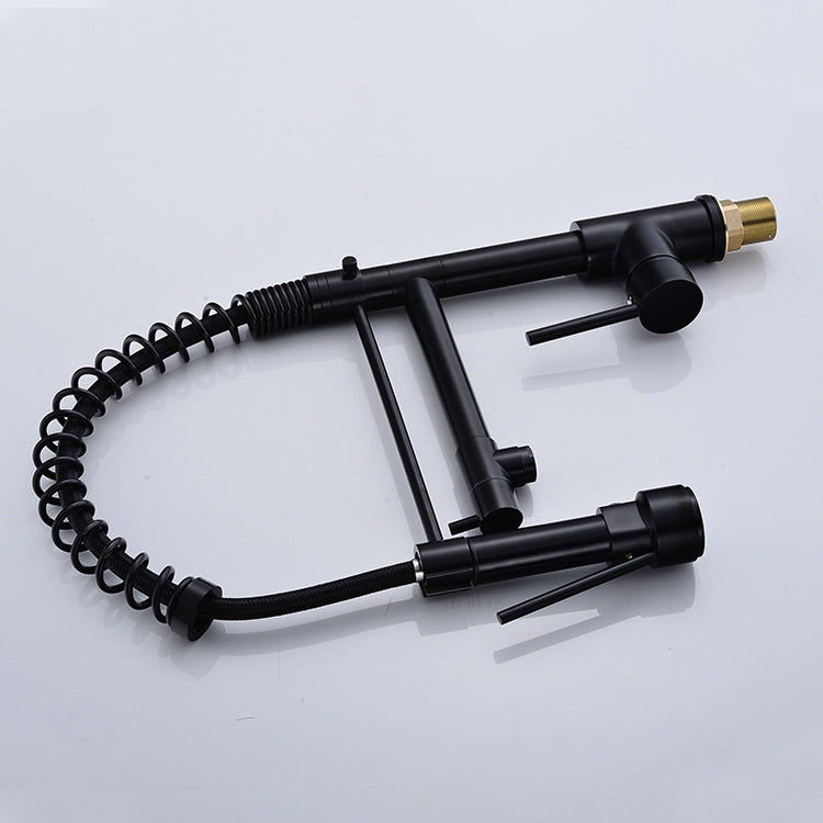 多功能冷熱水槽廚房彈簧雙噴嘴360度旋轉水龍頭