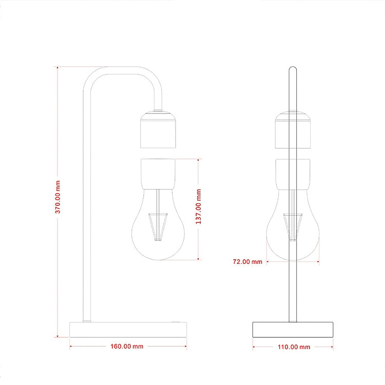 16W 磁懸浮裝飾彎管LED浮動燈泡家用檯燈