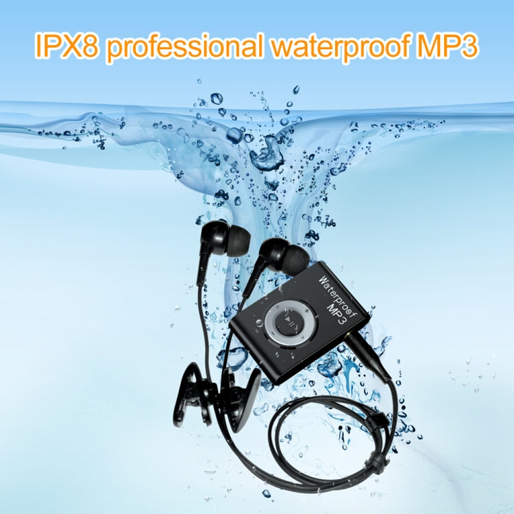 IPX8防水游泳運動潜水MP3音樂播放器帶耳機,