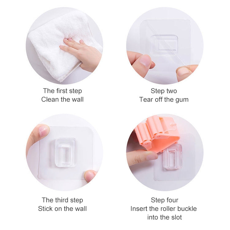 拖把架壁掛式收納架 家用廚房衛生間粘貼式收納掃帚衣架夾子掛架