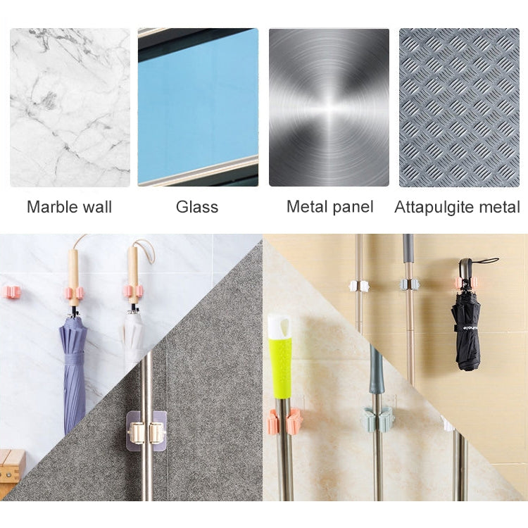 拖把架壁掛式收納架 家用廚房衛生間粘貼式收納掃帚衣架夾子掛架