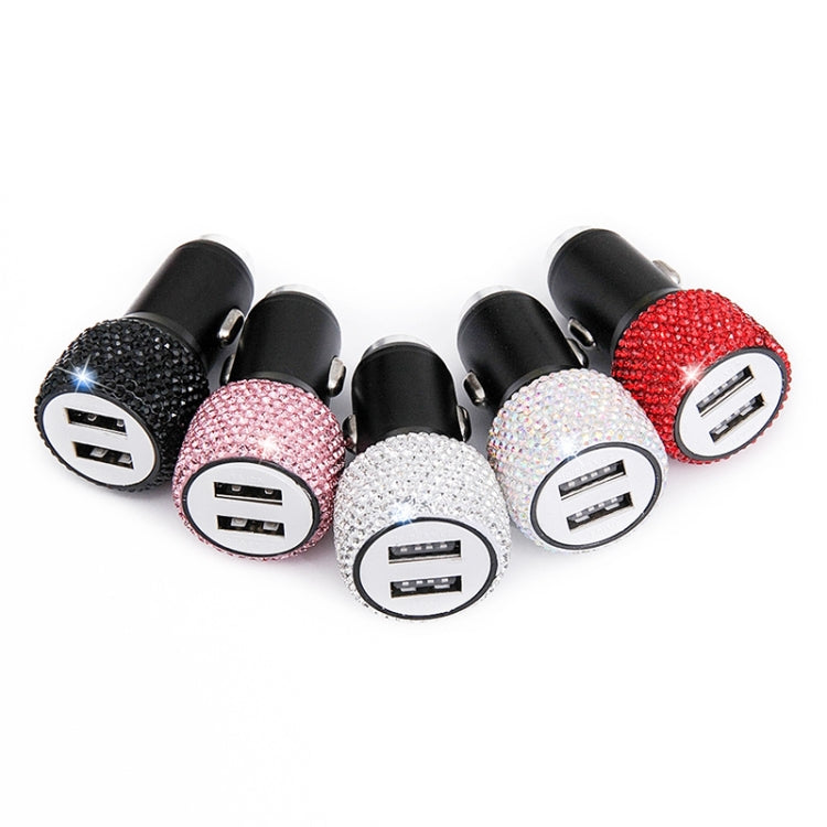 鑲鑽車載雙USB快充手機安全錘充電器