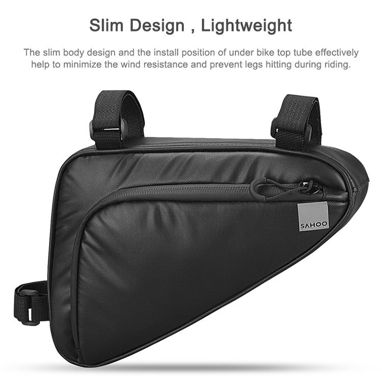 鯊虎自行車前橫樑蠟感滌綸三角包