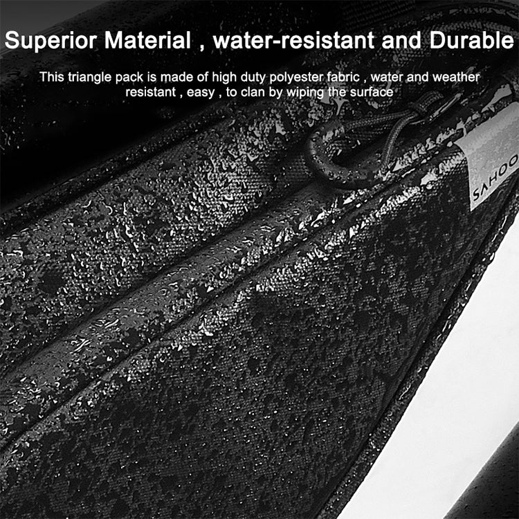 鯊虎自行車前橫樑蠟感滌綸三角包