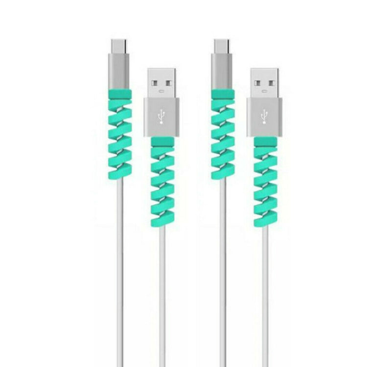 4個一賣 螺旋式硅膠數據線保護套防線斷裂繞線器