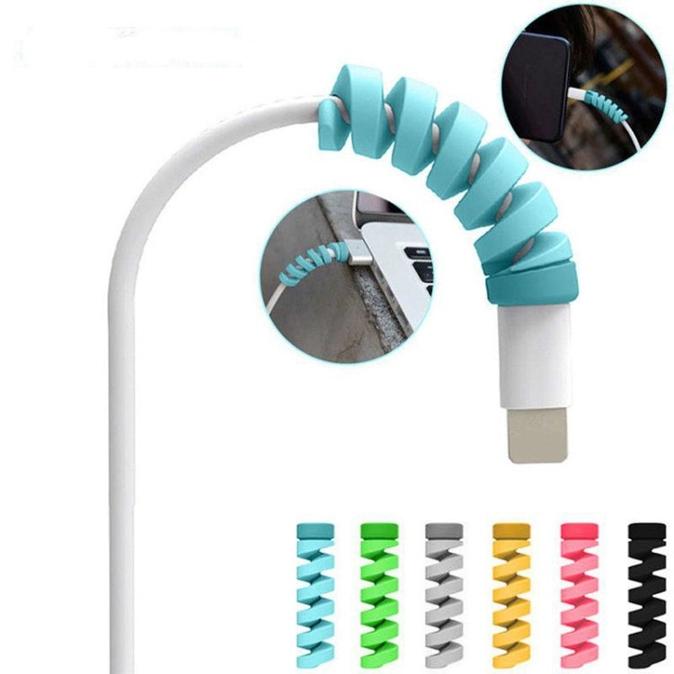 4個一賣 螺旋式硅膠數據線保護套防線斷裂繞線器