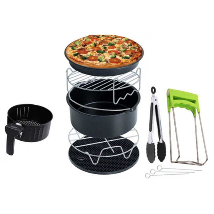 七合一 空氣炸鍋配件7件套 適用於3.5-5.8QT各型號烘烤籃雙層烤架