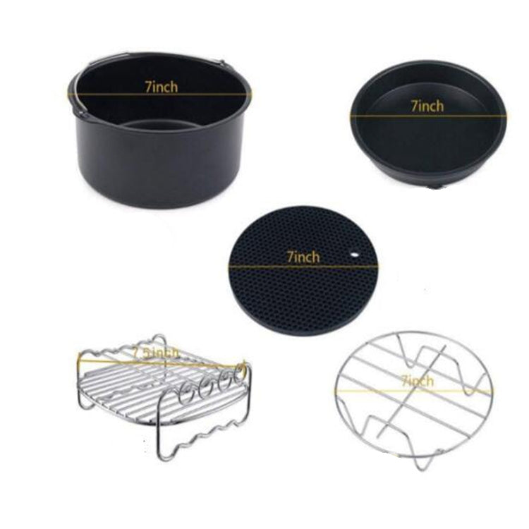 七合一 空氣炸鍋配件7件套 適用於3.5-5.8QT各型號烘烤籃雙層烤架