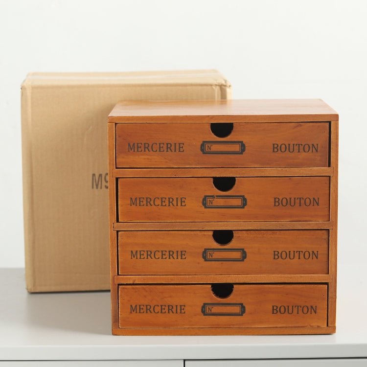 復古木製抽屜式收納櫃