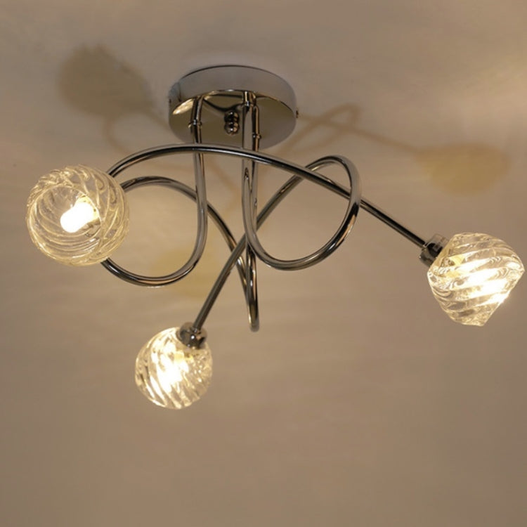 15W G9 3頭吸頂燈客廳餐廳卧室水晶玻璃燈具吊頂燈 不帶光源